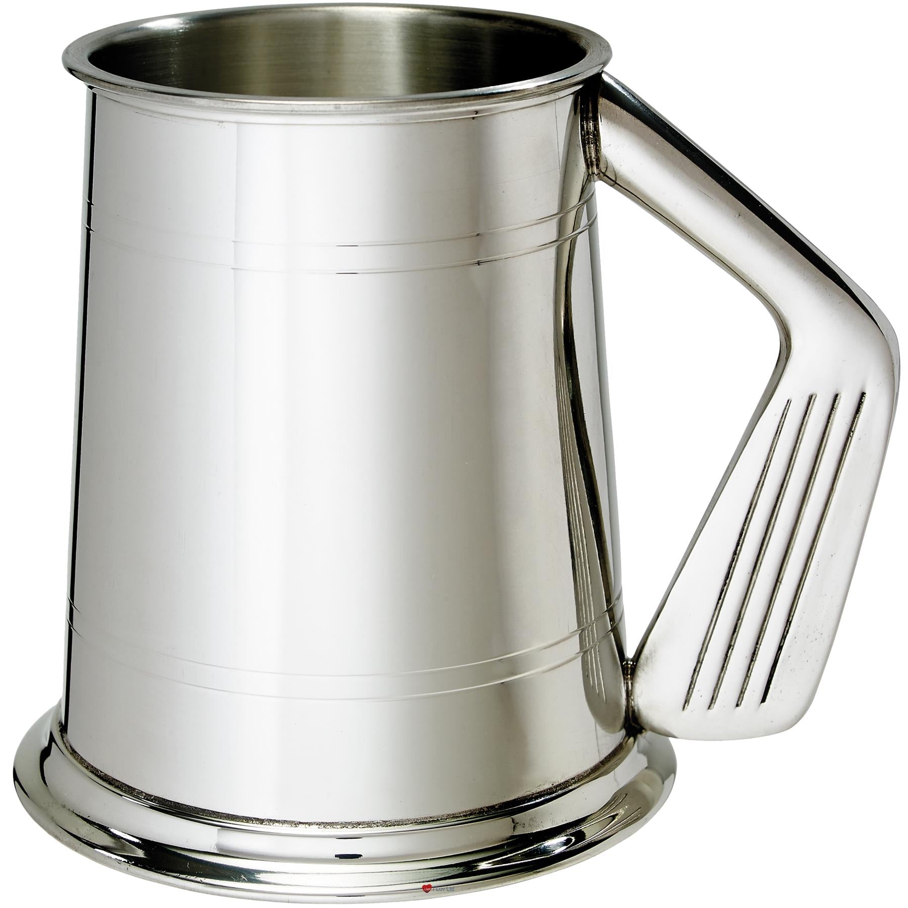 Pewter Tankard 1 Pint Plain Double Lines Golf Club Handle High-Quality Pewter