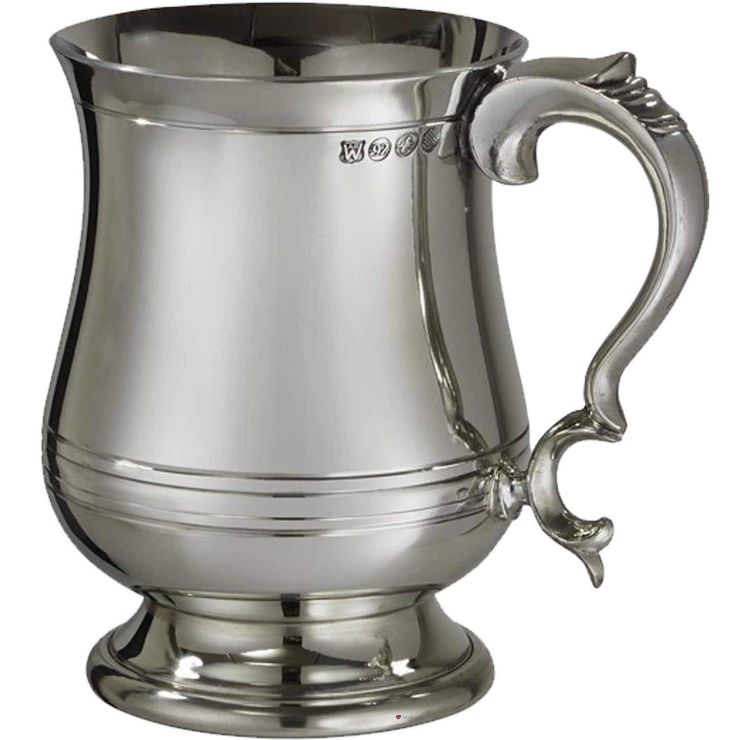 Pewter Extra Heavy Tankard 1 Pint Georgian Style Polished Perfect for Engraving