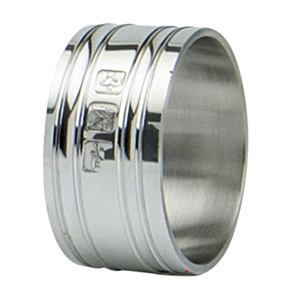 Pewter Napkin Ring Serviette Grooved with Feature Touch Marks