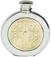 Pewter Round Flask Brass Celtic Cross Embossed Insert Screw Top Engravable 6oz