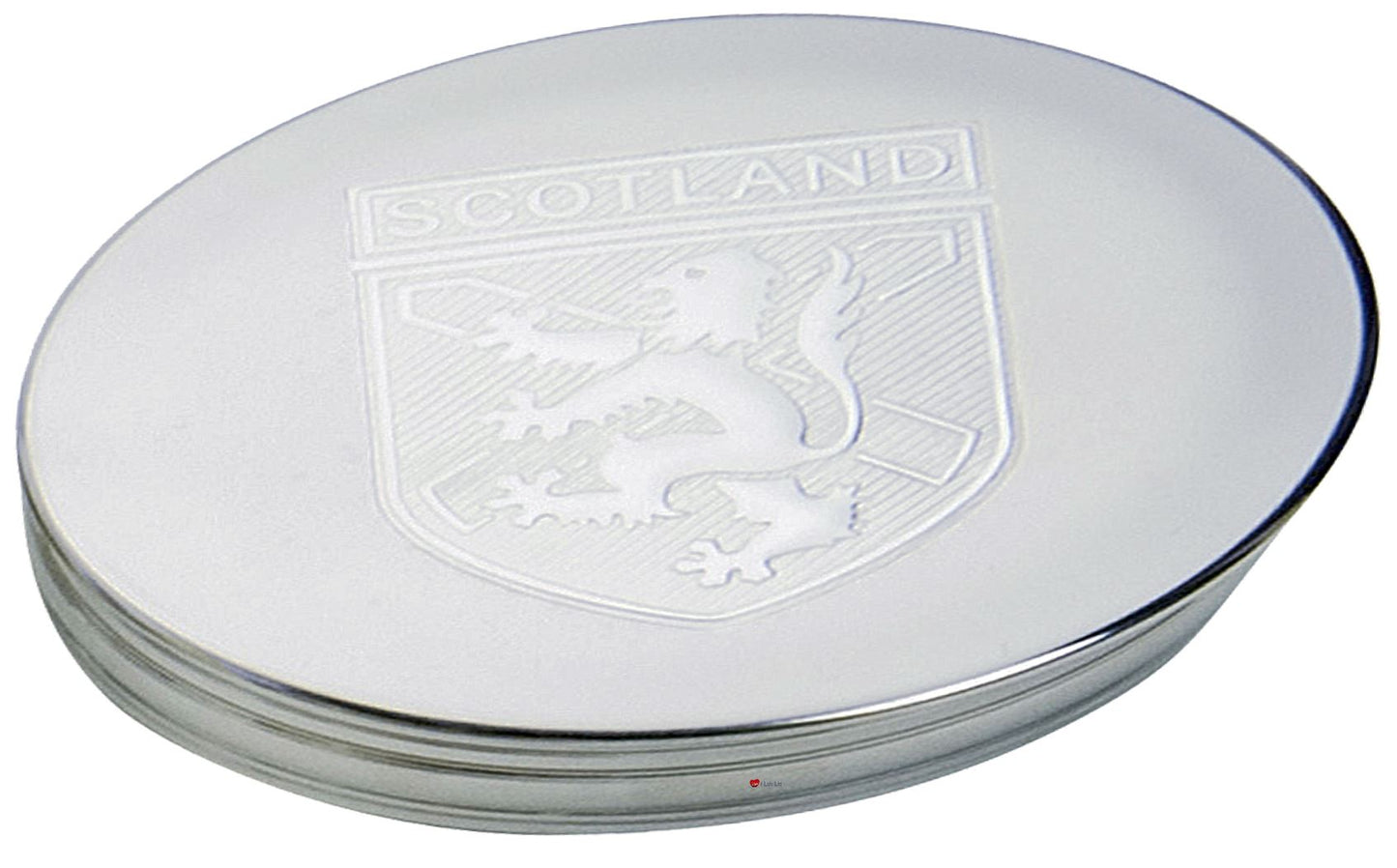 Scotland Lion Rampant St Andrew Cross Embossed Lid 90mm Large Pewter Trinket Box