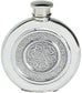 Pewter Round Flask Celtic Rope Embossed Insert Disc Screw Top Engravable 6oz