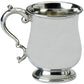 Half Pint Pewter Tankard Scottish Broad Rimmed Shape Ornate Handle Engravable