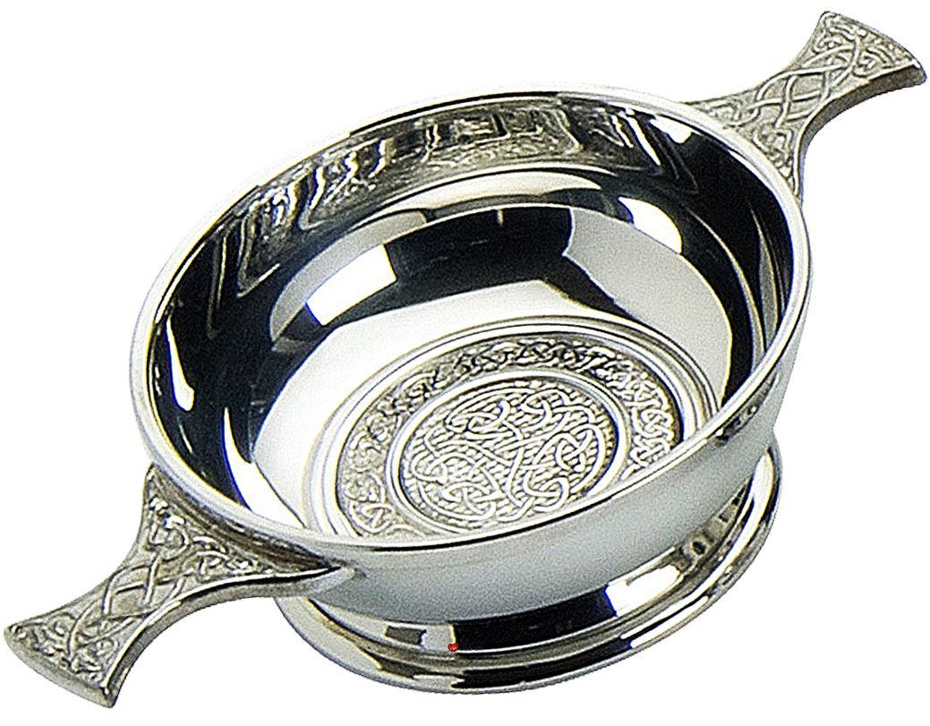 Celtic Motif Scottish Quaich Celtic Handle 2" 4" Pewter Bowls Cups of Friendship