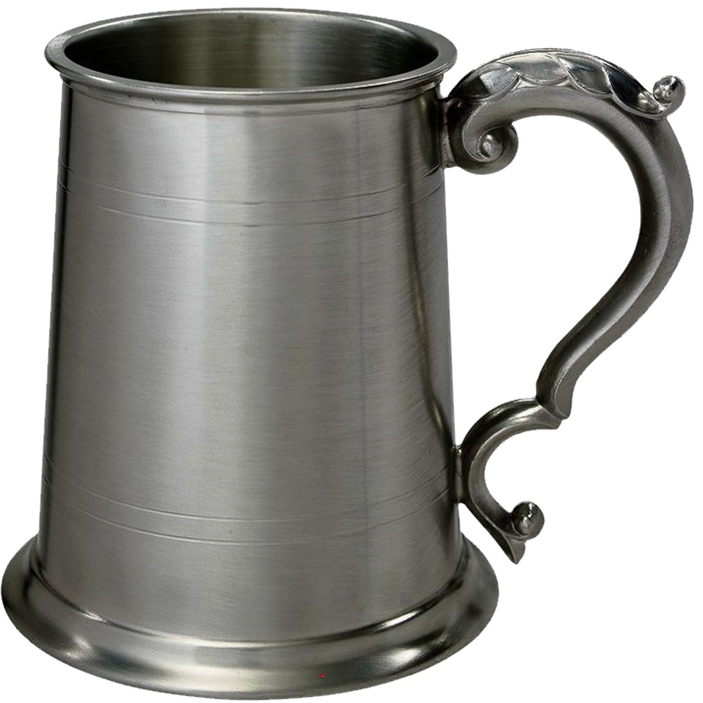 1 Pint Tankard Antique Pewter Double Lined Scroll Handle Perfect for Engraving