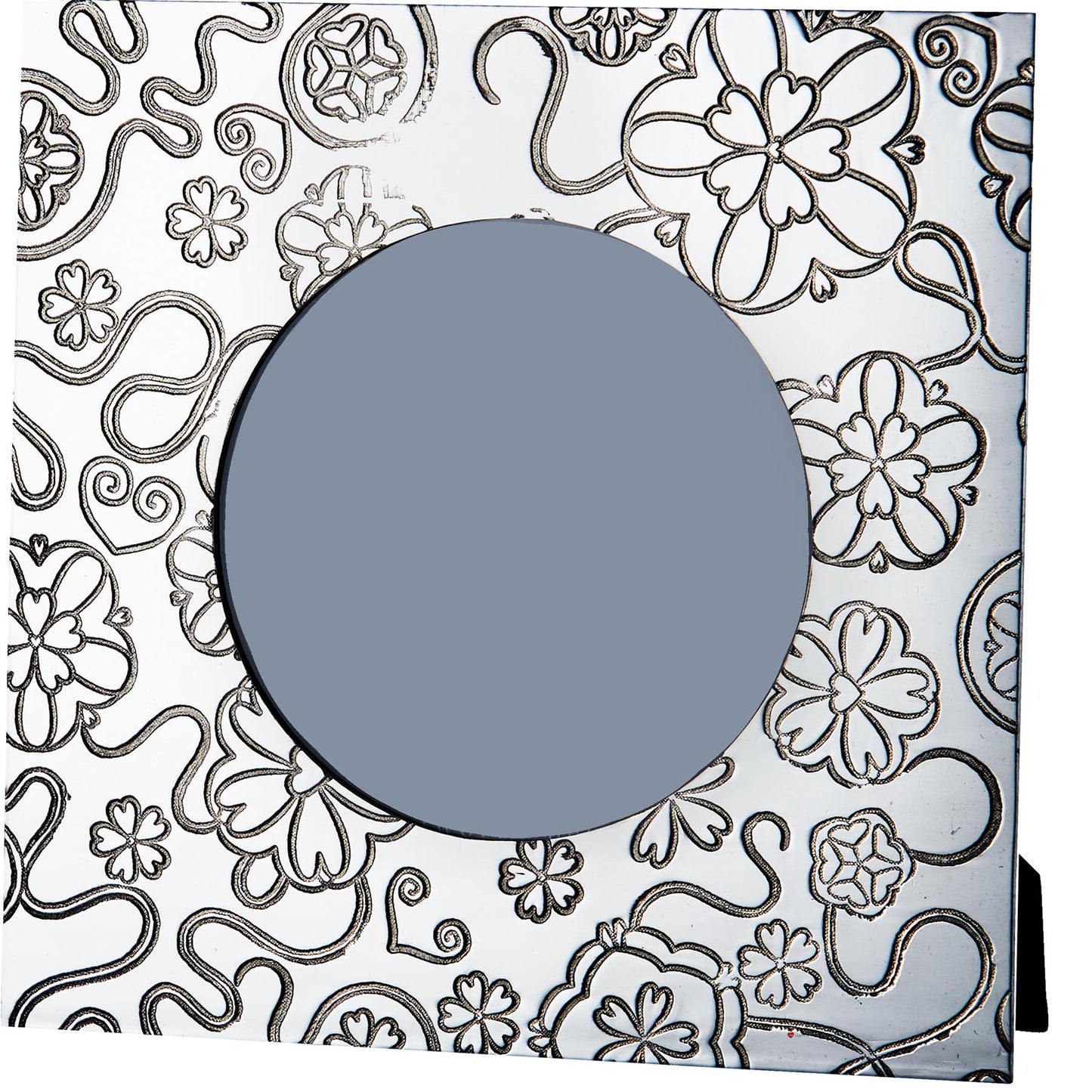 Pewter Single Photo Frame 4x4 Inch Yorkshire Rose Pattern Perfect for Engraving