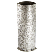 Large 10 inch Pewter Vase Embossed all over with Yorkshire Rose Pattern