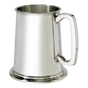 Silver tankard with a handle on a white background