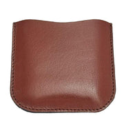 Brown leather pouch on a white background