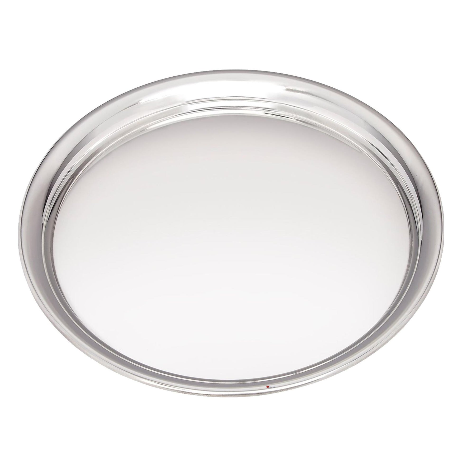 Clear glass lid with silver rim on a white background