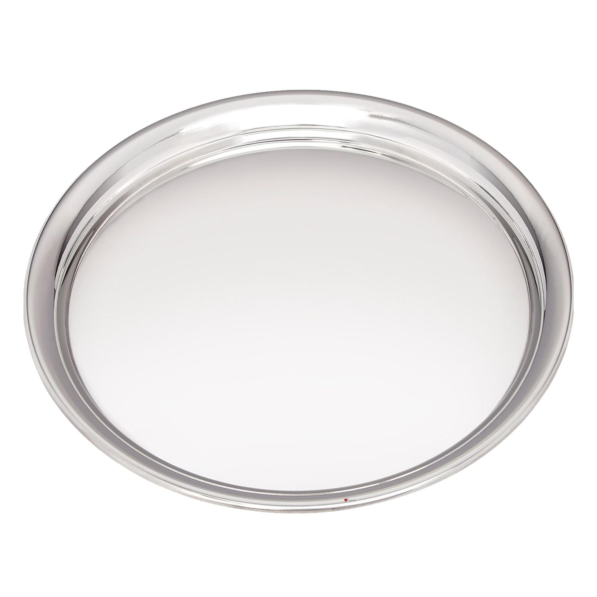 Clear glass lid with silver rim on a white background