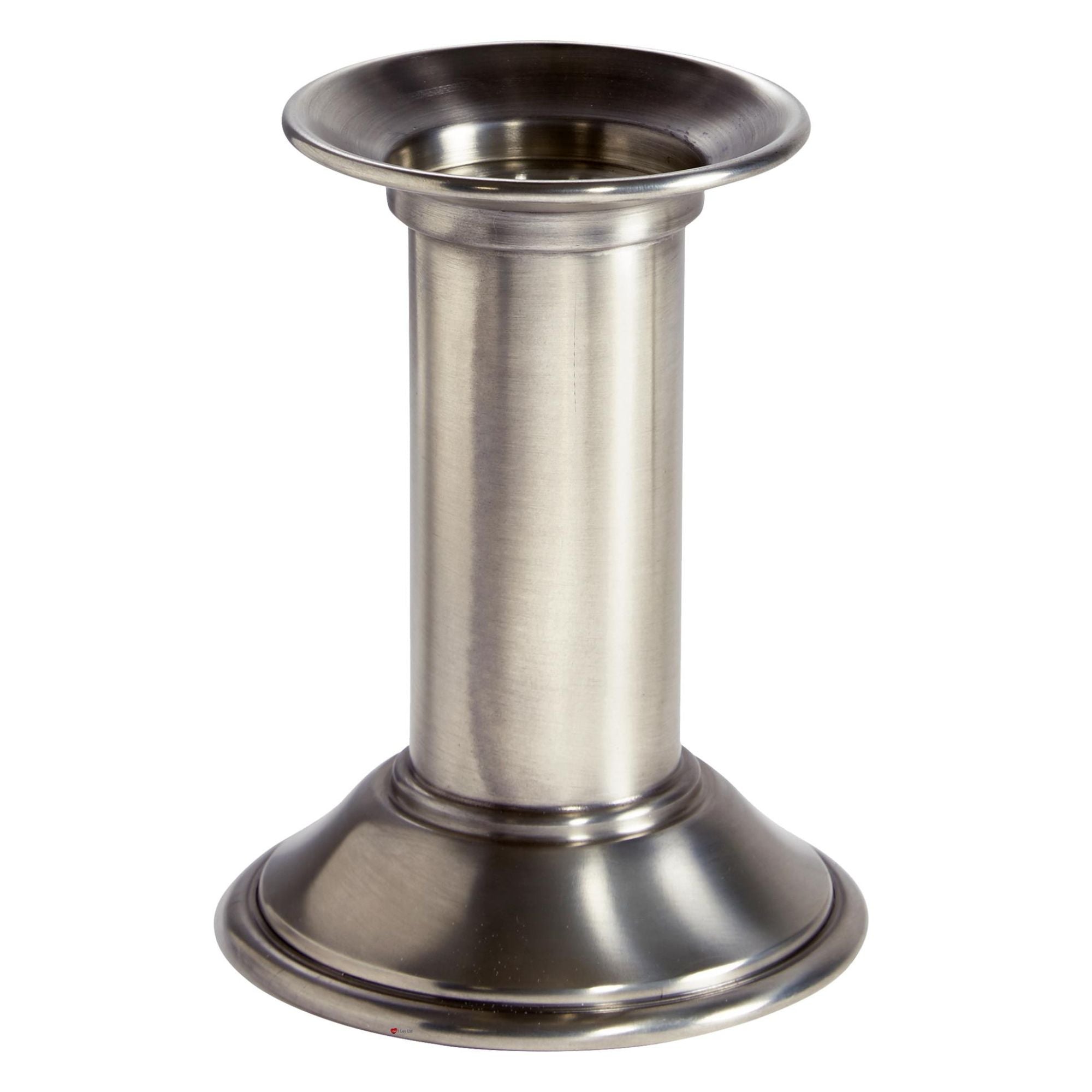 Metal pedestal stand on a white background