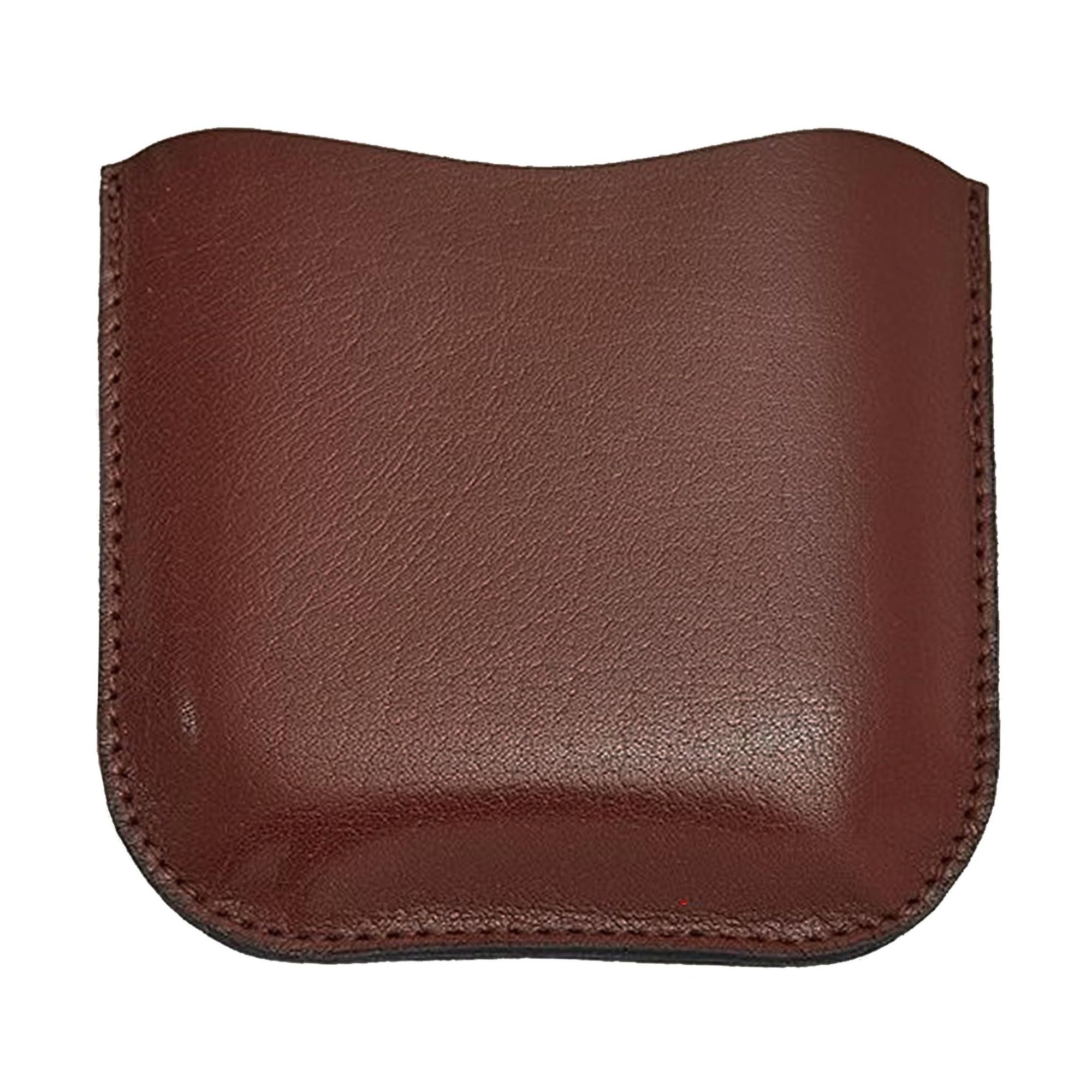Brown leather pouch on a white background