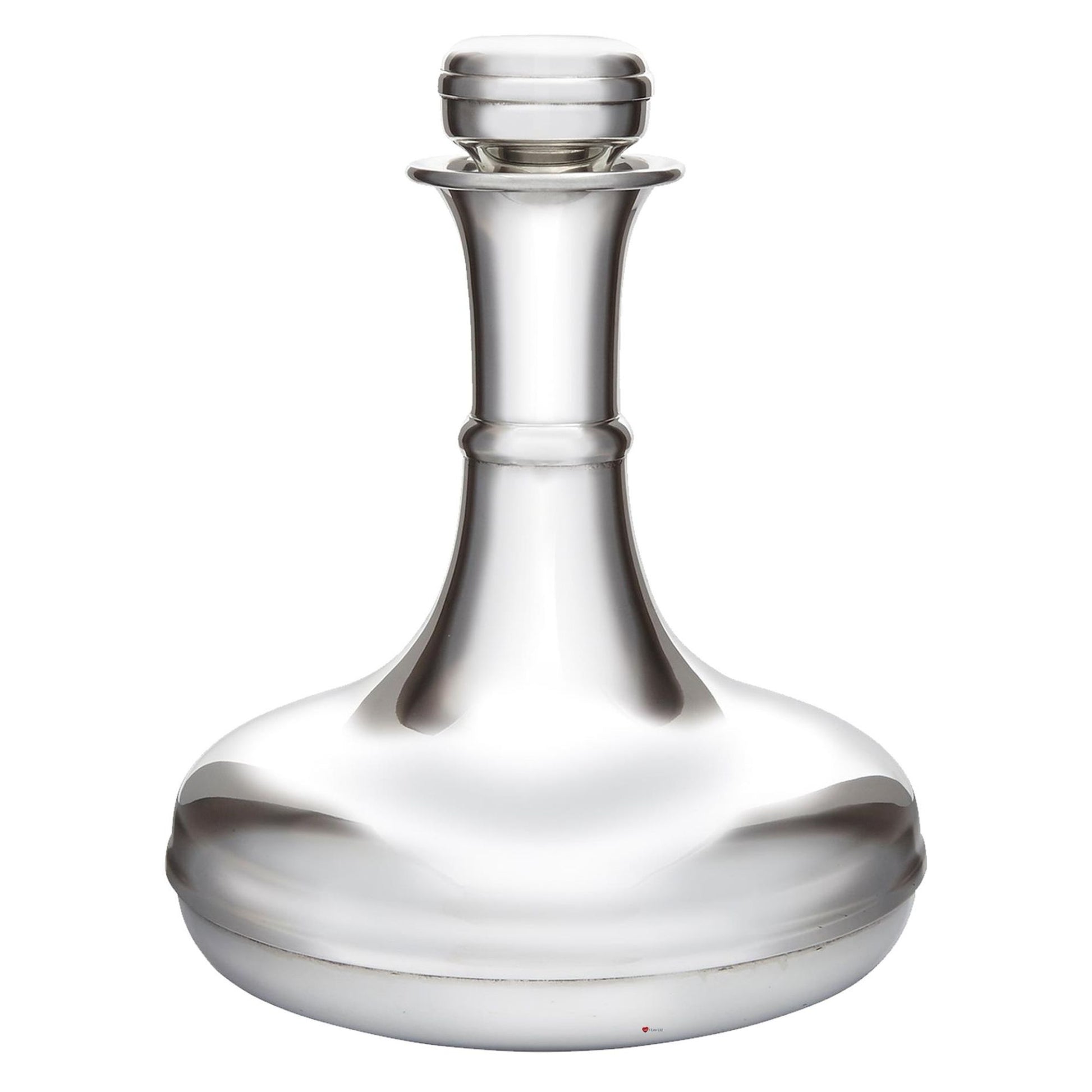 Silver decanter on a white background
