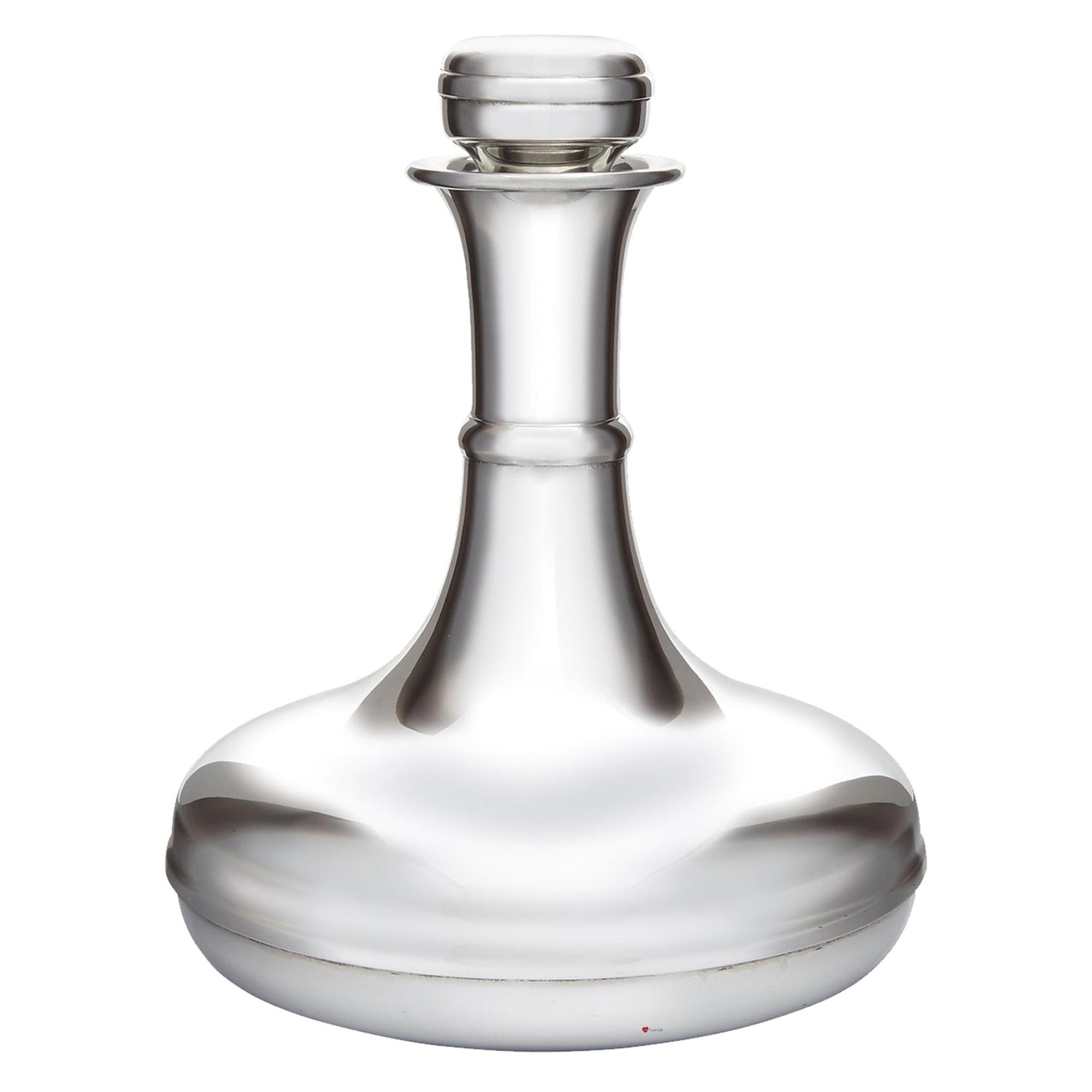 Silver decanter on a white background