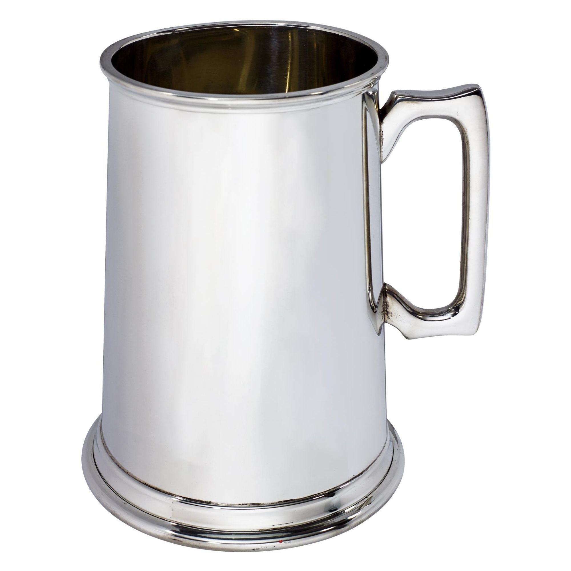 Silver tankard on a white background