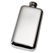 Silver hip flask on a white background