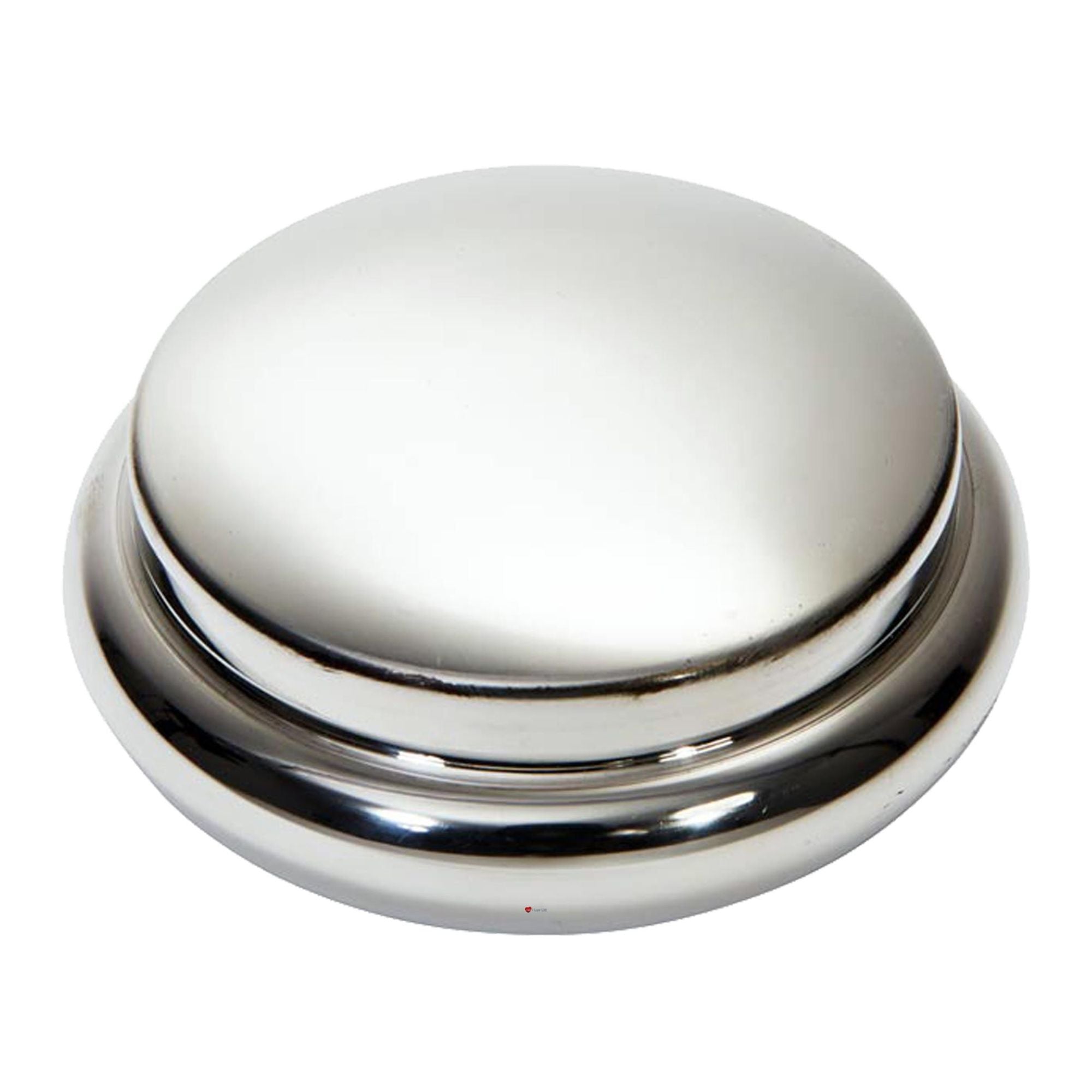 Metallic knob on a white background