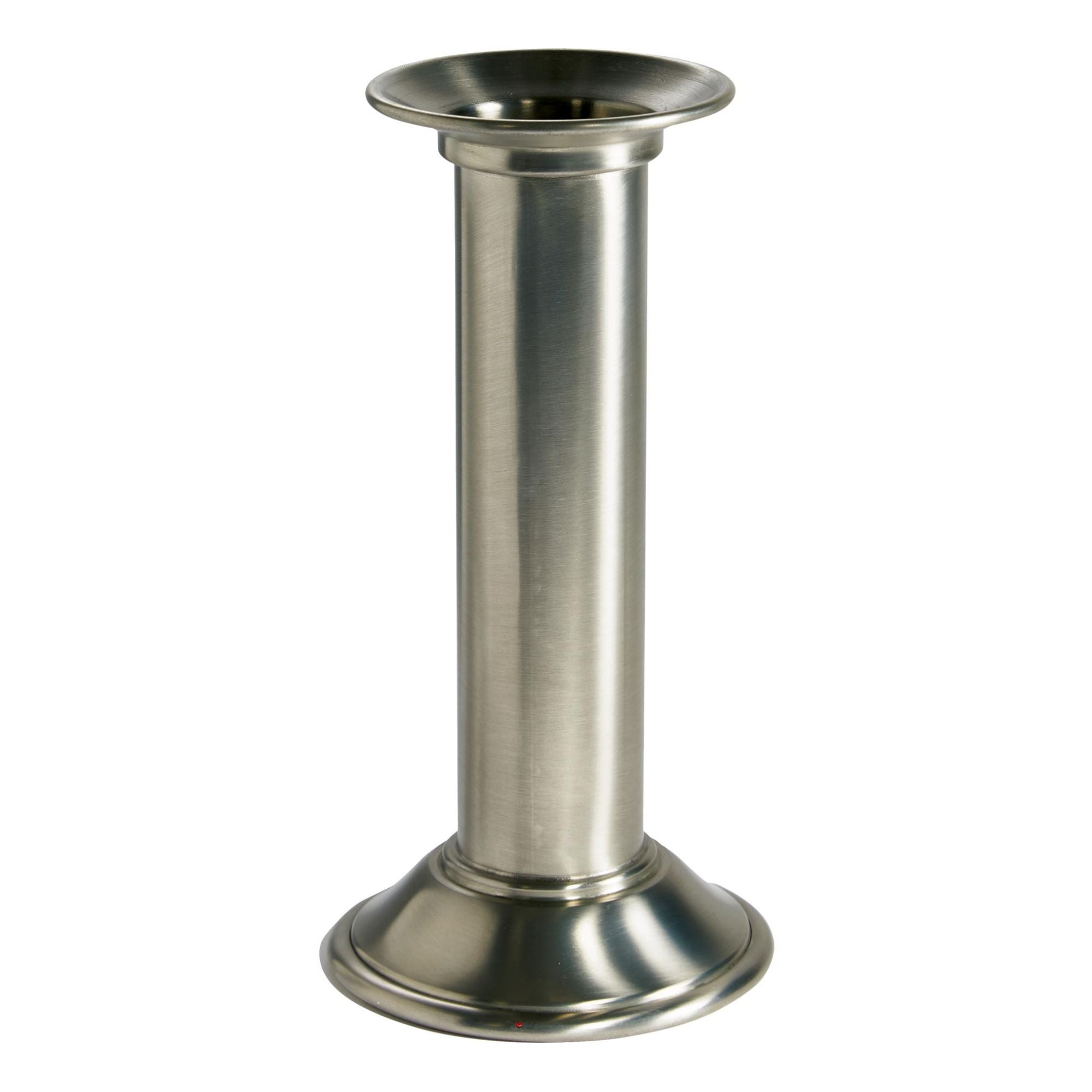 Metal pedestal stand on a white background