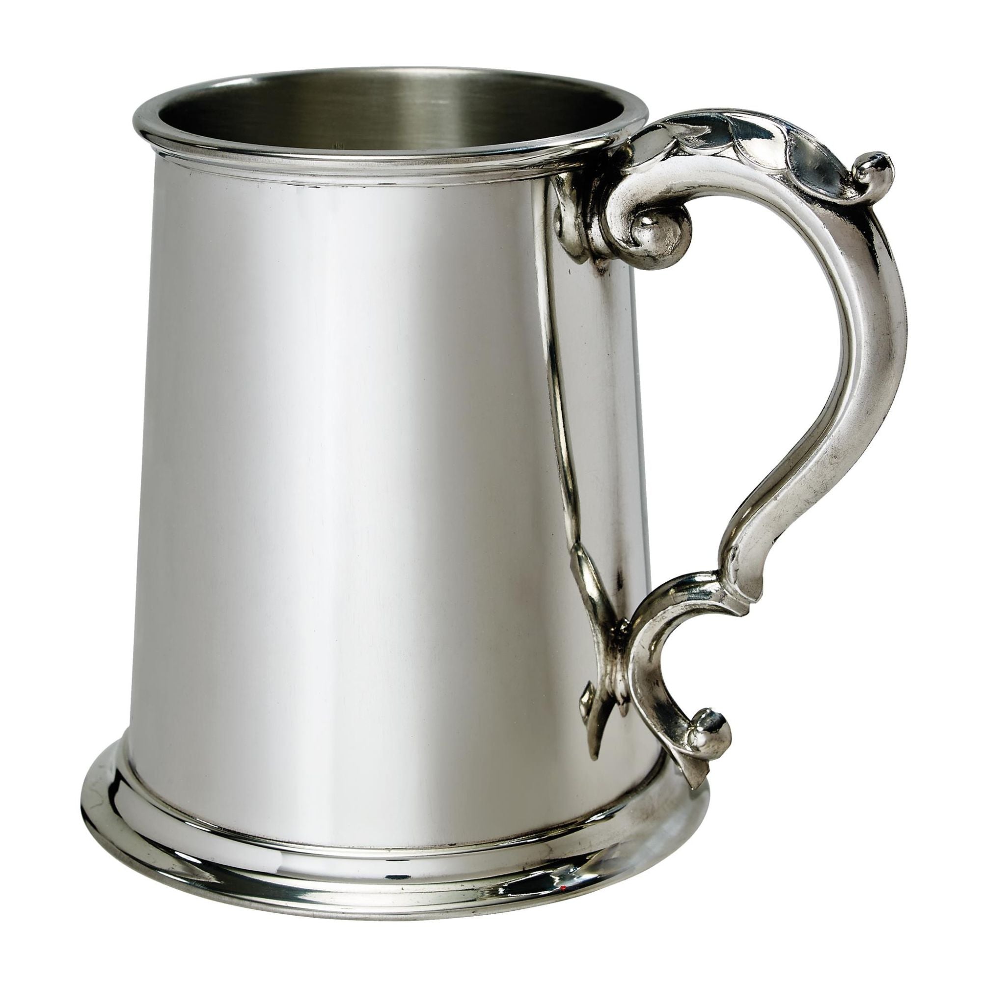 Pewter Tankard 1 Pint Plain Tapered Antique Style Handle Perfect for Engraving