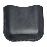 Black leather pouch on a white background