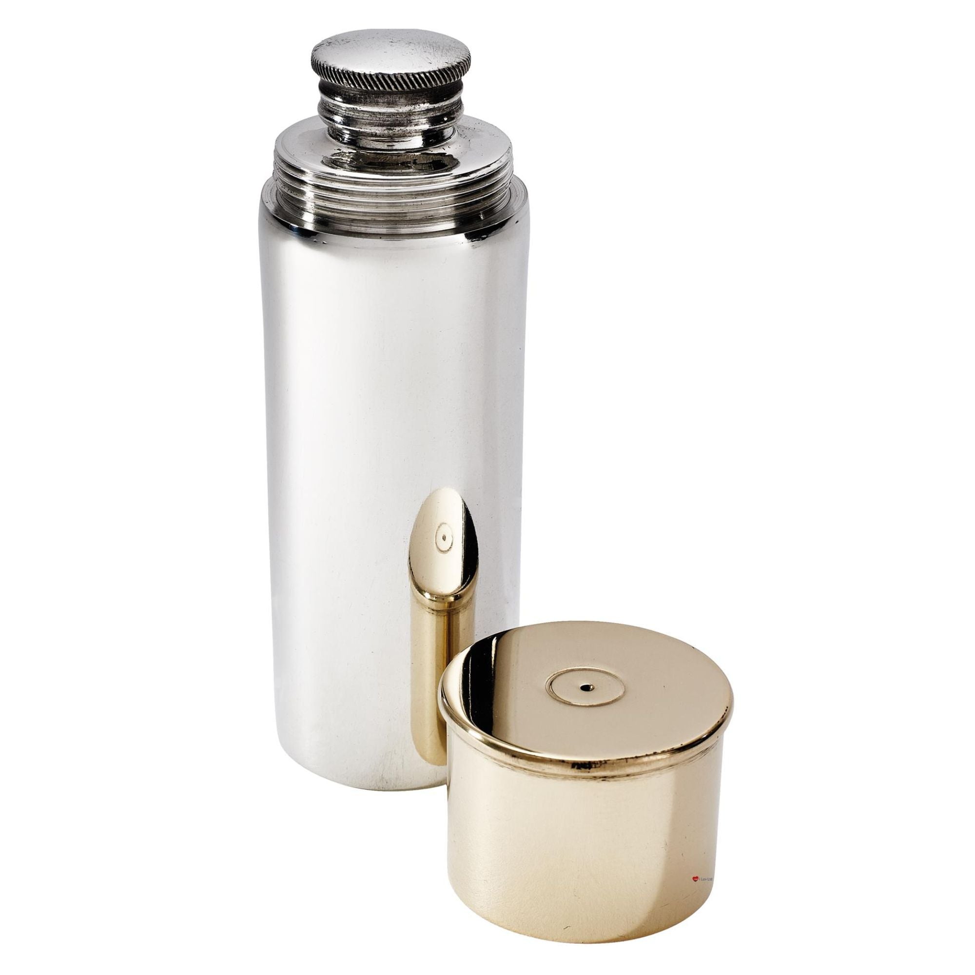 Pewter 4oz Flask as Shotgun Cartridge with Brass Screw Perfect for Engraving
