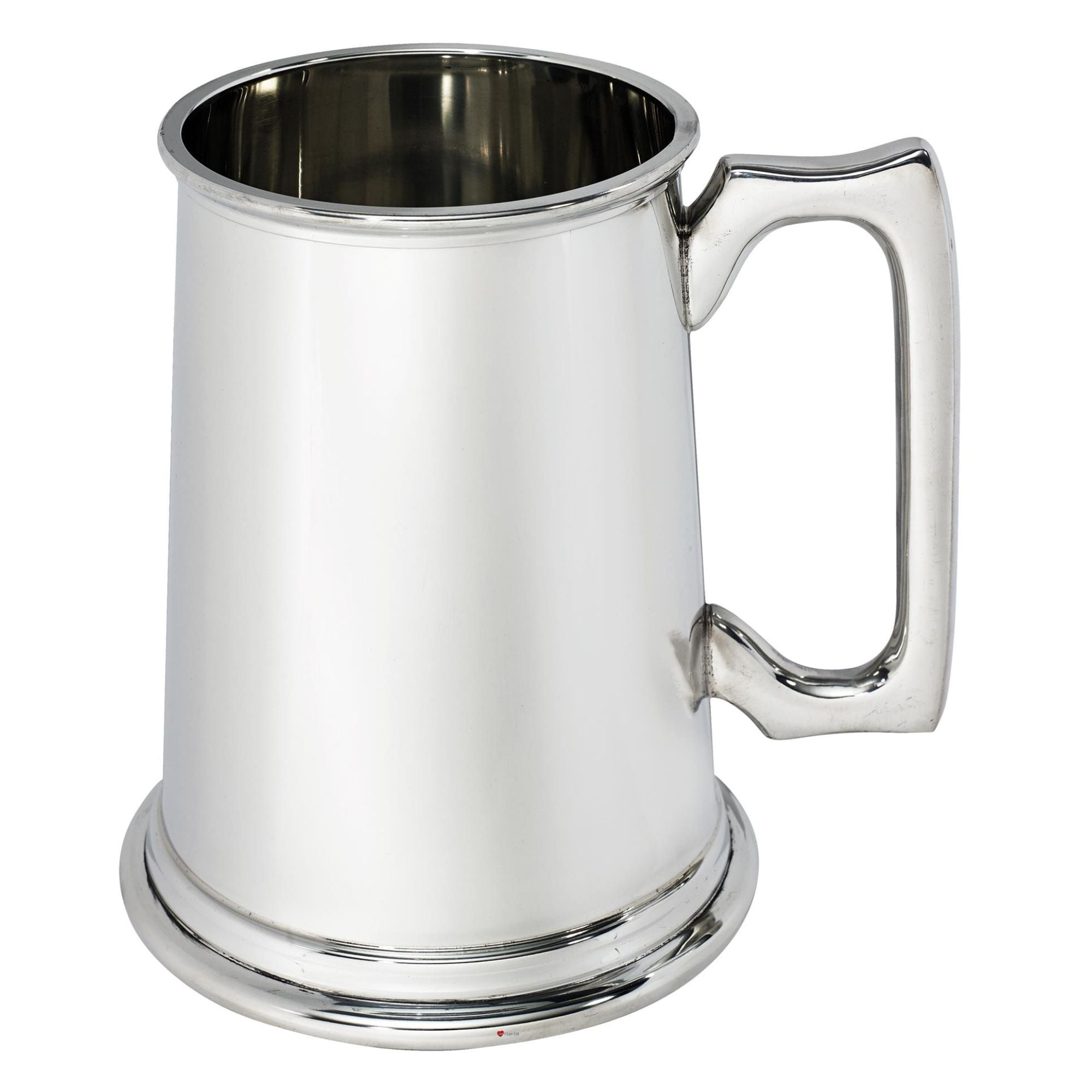 Silver tankard on a white background