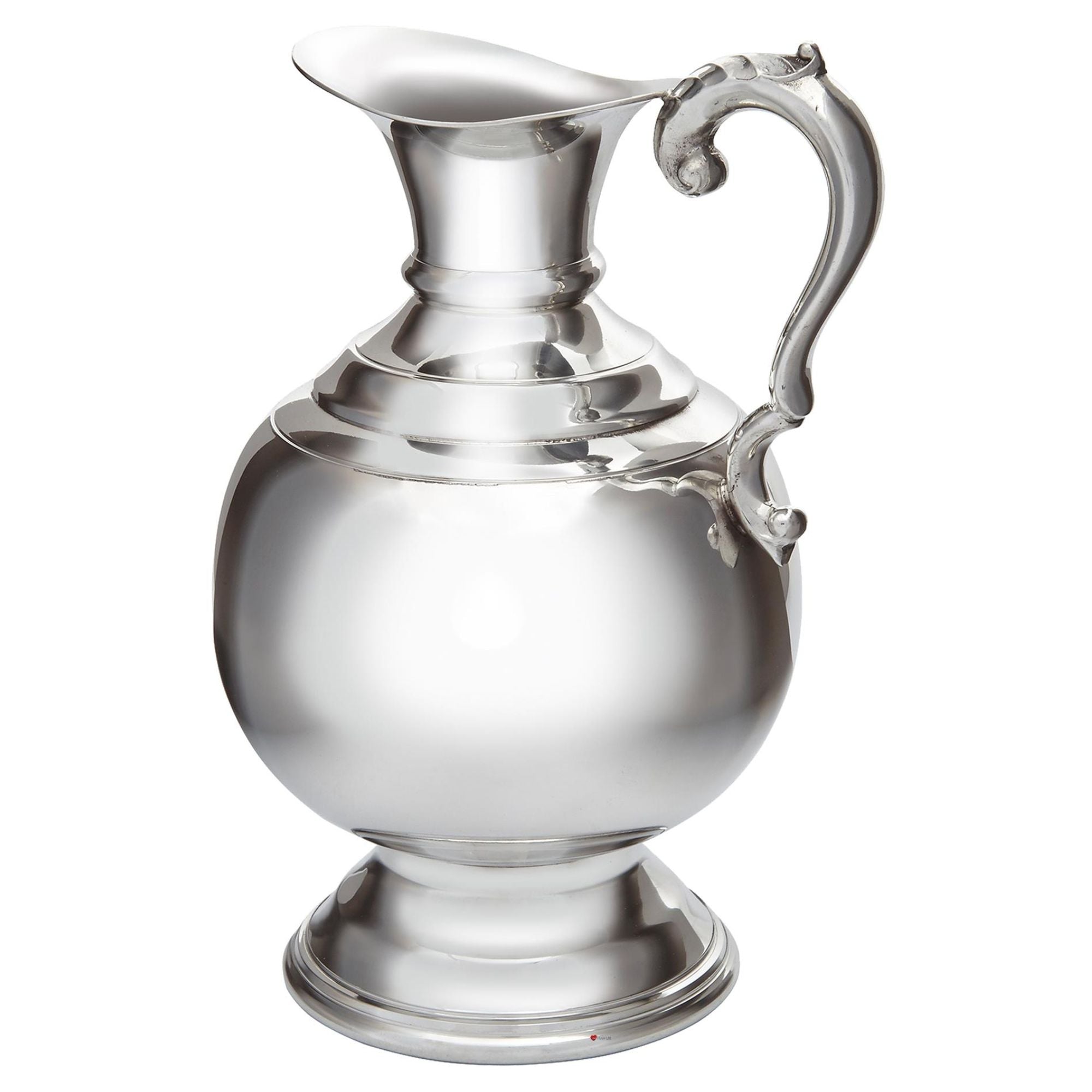 Pewter Grecian Wine Jug Spun Pewter Egg and Bead Wire Detail to Rim