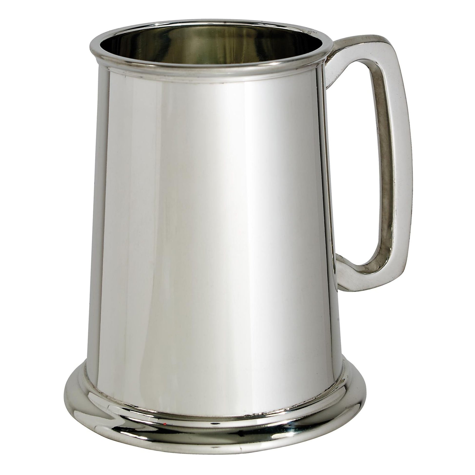 Silver tankard on a white background