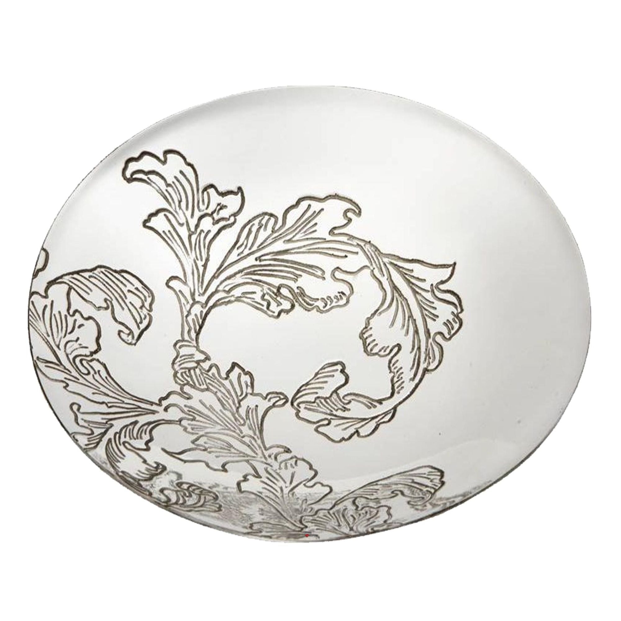 Large 8" Footed Pewter Bowl Embossed with Acanthus Pattern Perfect for Engraving