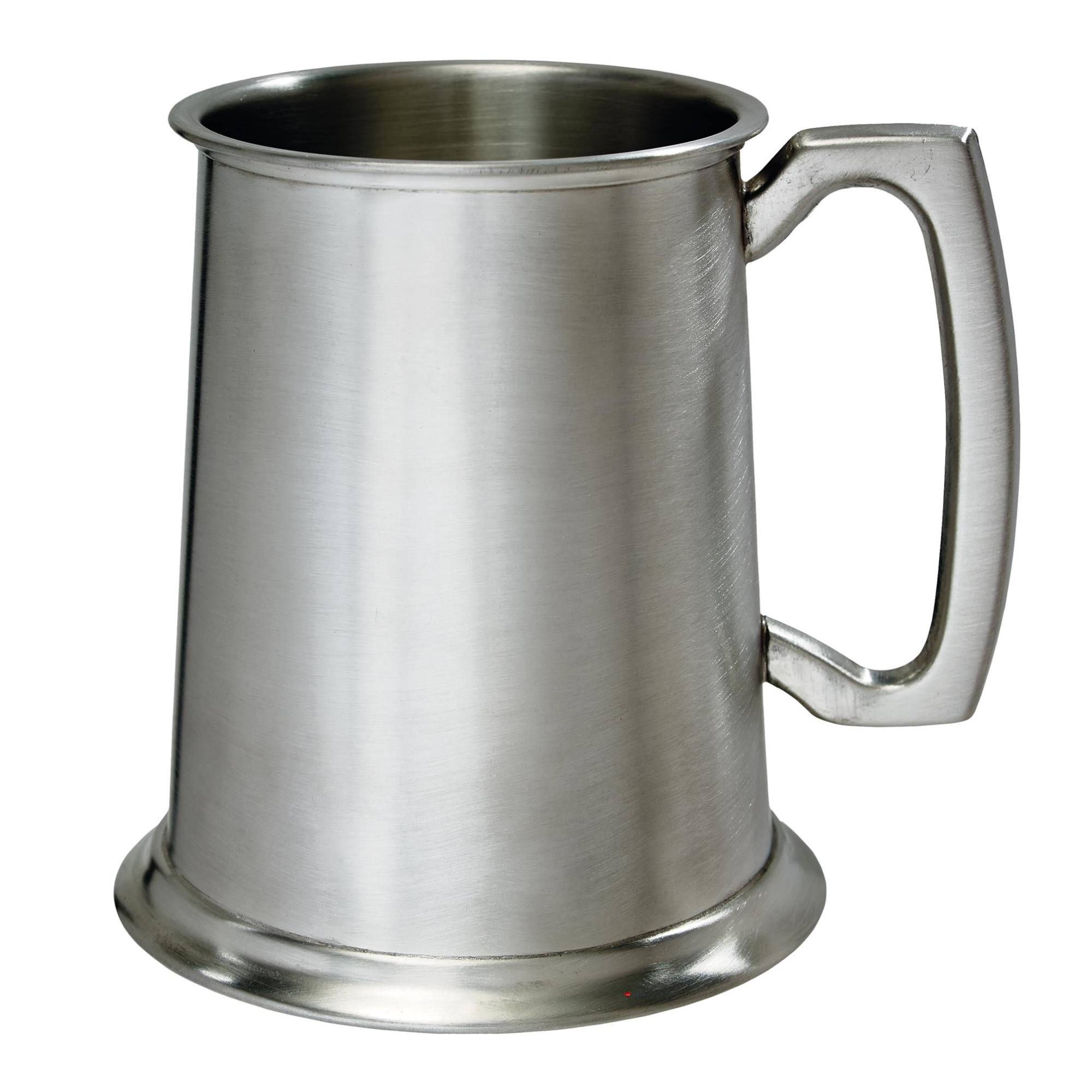Stainless steel tankard on a white background