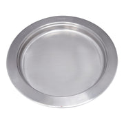 Stainless steel pan on a white background