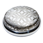 Georgian Pewter Round Trinket Box Triquetra Pattern Perfect for Engraving