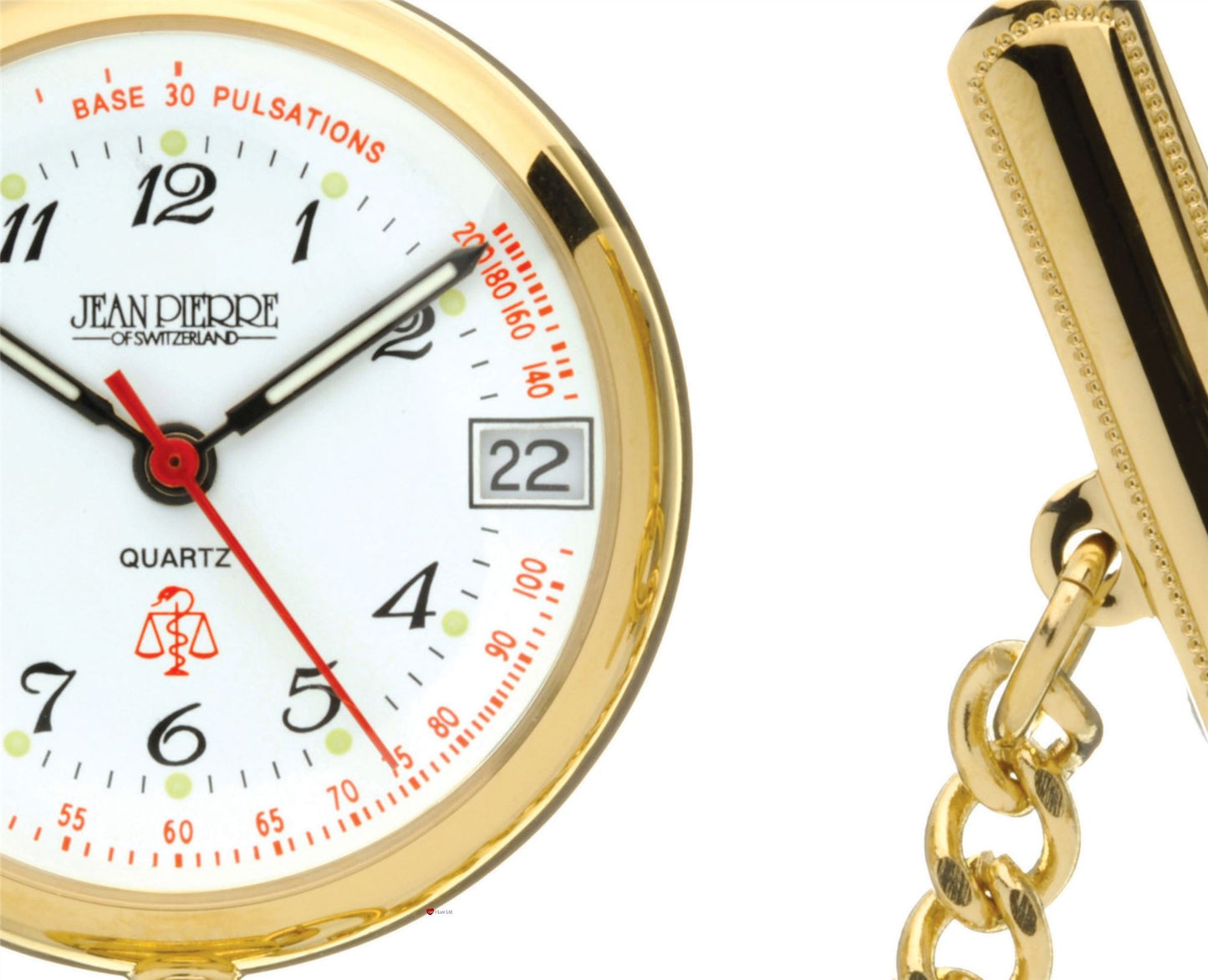 Classic Nurses Fob Pendant Watch Standard Numerals - Gold Plated - Gift Box