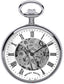 Skeleton Open Face Pocket Watch Chrome Plated Roman Numerals 17 Jewel