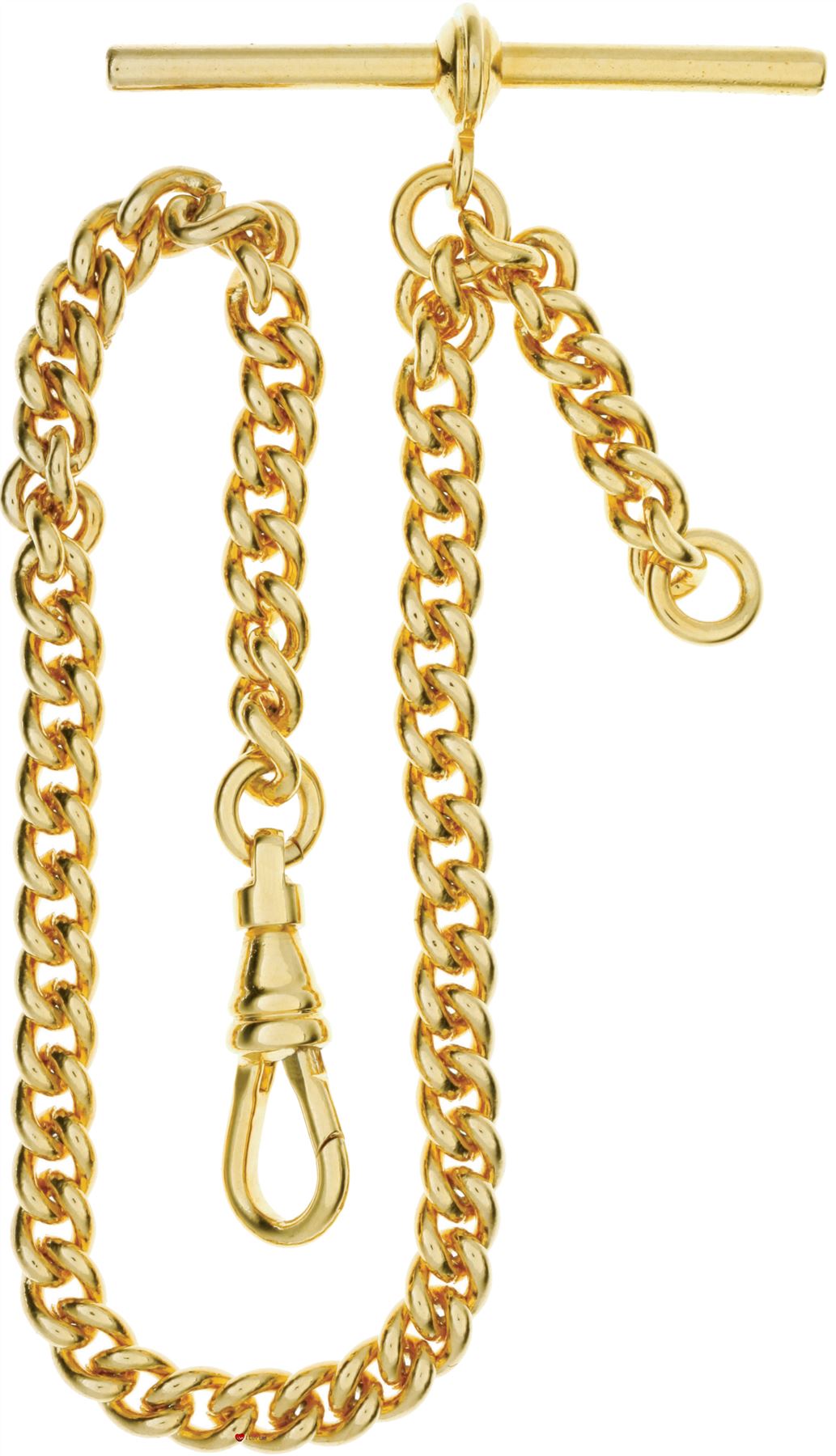 Single Albert Chain for Pocket Watch Finished in Rolled Gold Gents