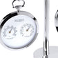 Thermometer and Clock Set in Pocket Watch Style on Double Stand