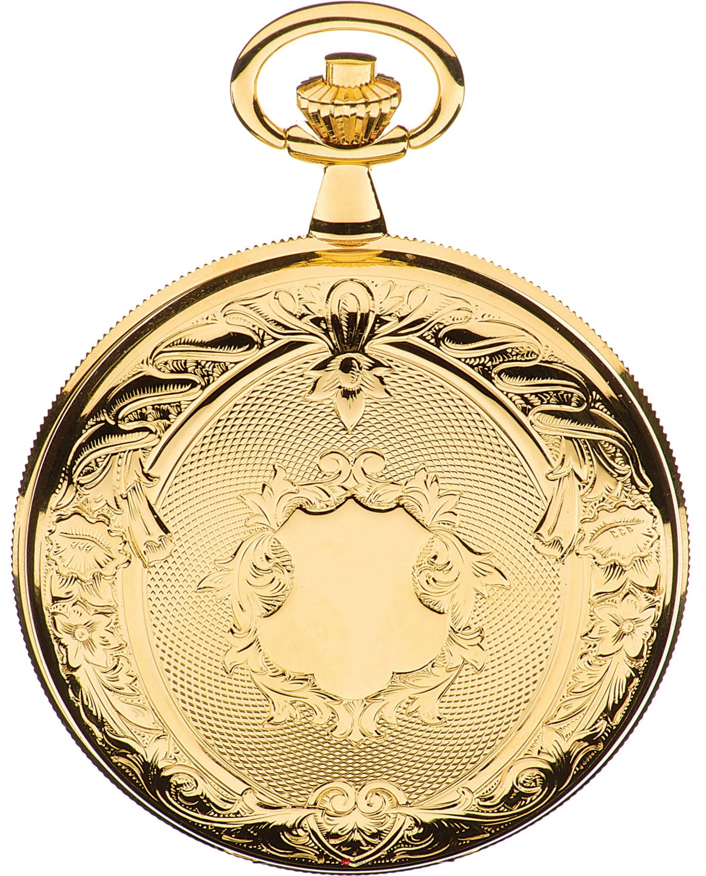 Ornate Hunter Skeleton Pocket Watch 17 Jewelled Mechanical Gold Plated