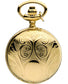 Classic Pendant Fob Watch Full Hunter Ornate Gold Finish Roman Numerals Quartz