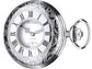 Pocket Watch Ornate Half Hunter 17 Jewel Mechanical Chrome