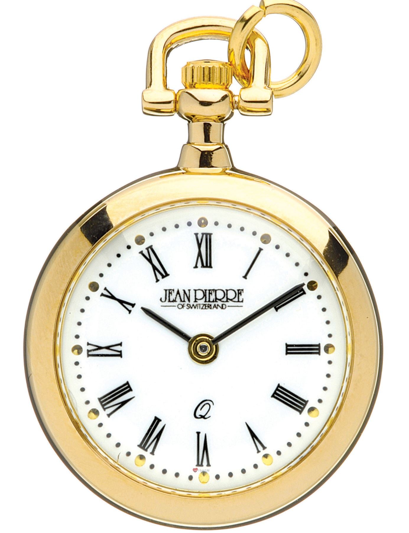 Classic Pendant Watch Open Faced on Chain Gold Plated Roman Numerals Quartz