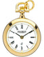 Classic Pendant Watch Open Faced on Chain Gold Plated Roman Numerals Quartz