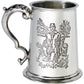 Pewter Tankard 1 Pint Shooting Scenes on Both Sides and Antique Handle