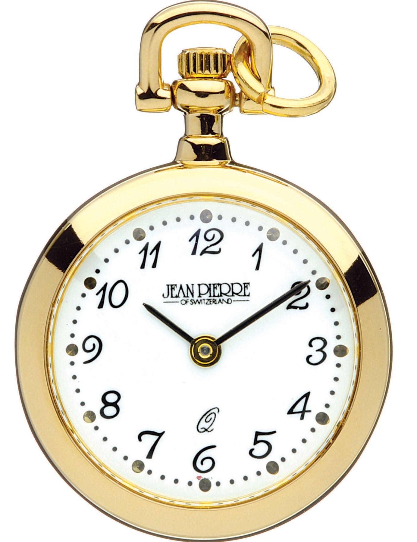 Classic Pendant Watch Open Faced Gold Plated on Chain Standard Number Quartz