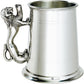 Pewter Tankard 1 Pint Plain Double Lines Lion Rampant Handle High-Quality Pewter