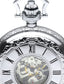 Skeleton Pocket Watch Double Half Hunter Chrome Plated Very Detailed 17 Jewel