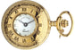 Classic Pendant Fob Watch Half Hunter Ornate Gold Finish Roman Numerals