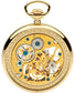 Open Face Skeleton Pocket Watch 17 Jewelled Mechanical Gold Plated