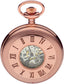 Skeleton Half Hunter Pocket Watch Rose Gold Plated 17 Jewel Mechanical