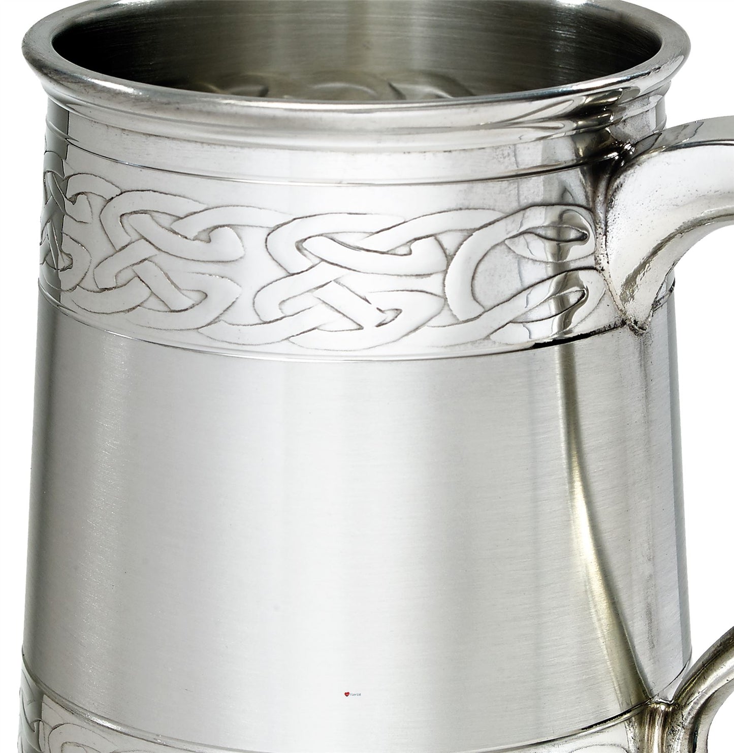 1 Pint Pewter Tankard With Satin Band and Celtic Band Design